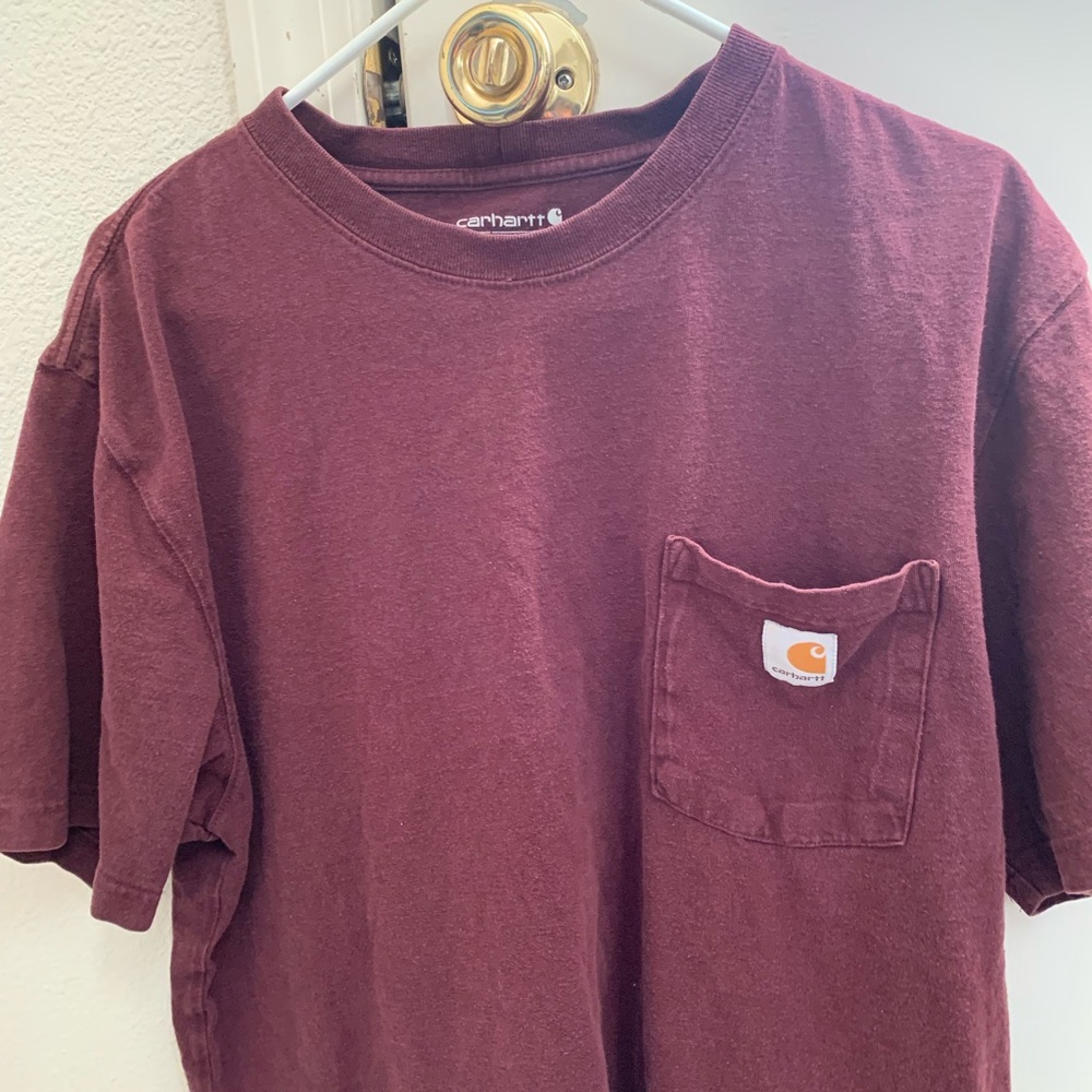 Carhartt Red Short Sleeve Tee Classic Crew Neck | Men Medium
